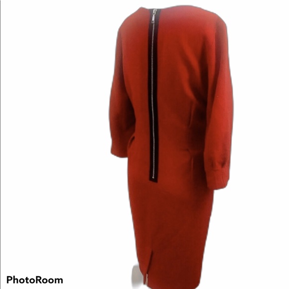 Lafayette Sheath Dress Lipstick Red Size 10 Virgin Wool Lined - Picture 1 of 3